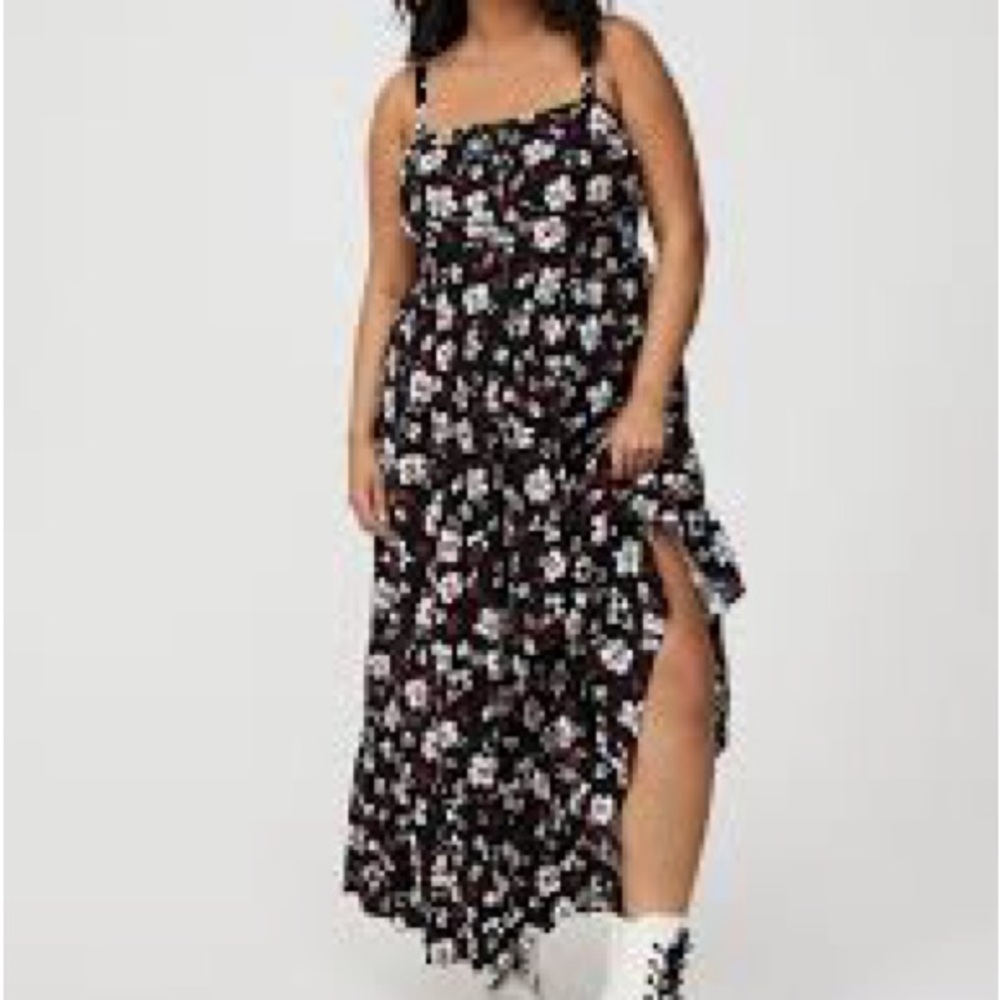 Torrid Black and White Floral Maxi Dress